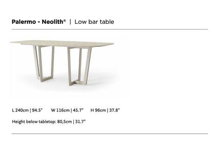 SUNS tuinmeubelen Suns | Palermo | Lage Bar Tafel | Neolith blad |