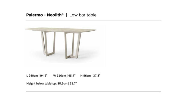 SUNS tuinmeubelen Suns | Palermo | Lage Bar Tafel | Neolith blad |
