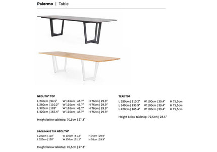 SUNS tuinmeubelen Suns | Palermo | Tuintafel | Neolith blad | Dropshape |