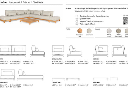 SUNS tuinmeubelen Suns | Portofino | Loungeset | Chaise Longue |