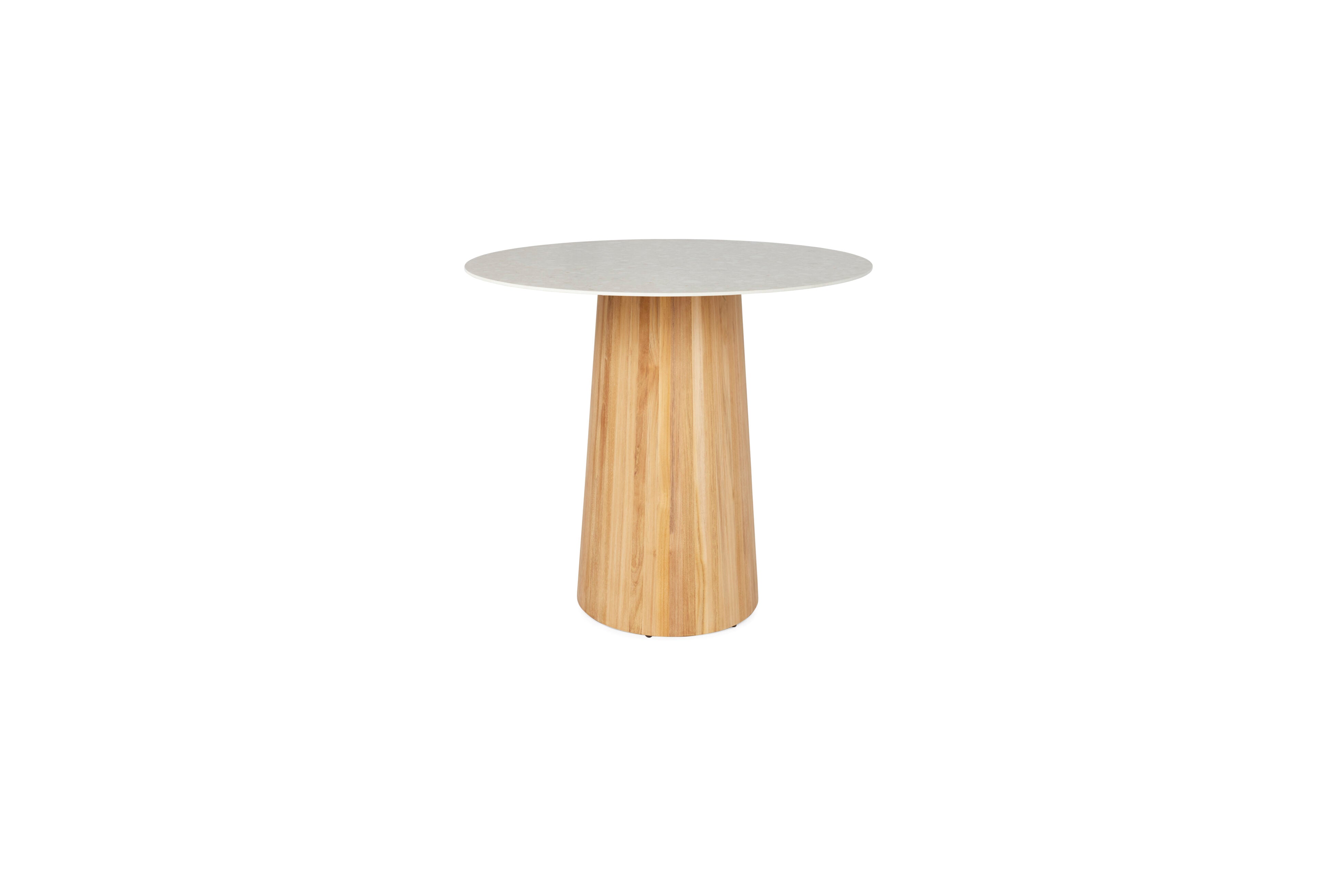 Teak / Neolith® Terrazzo light taupe / Ø 120 cm