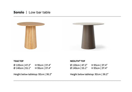 SUNS tuinmeubelen Suns | Sorolo | Lage Bar Tafel |