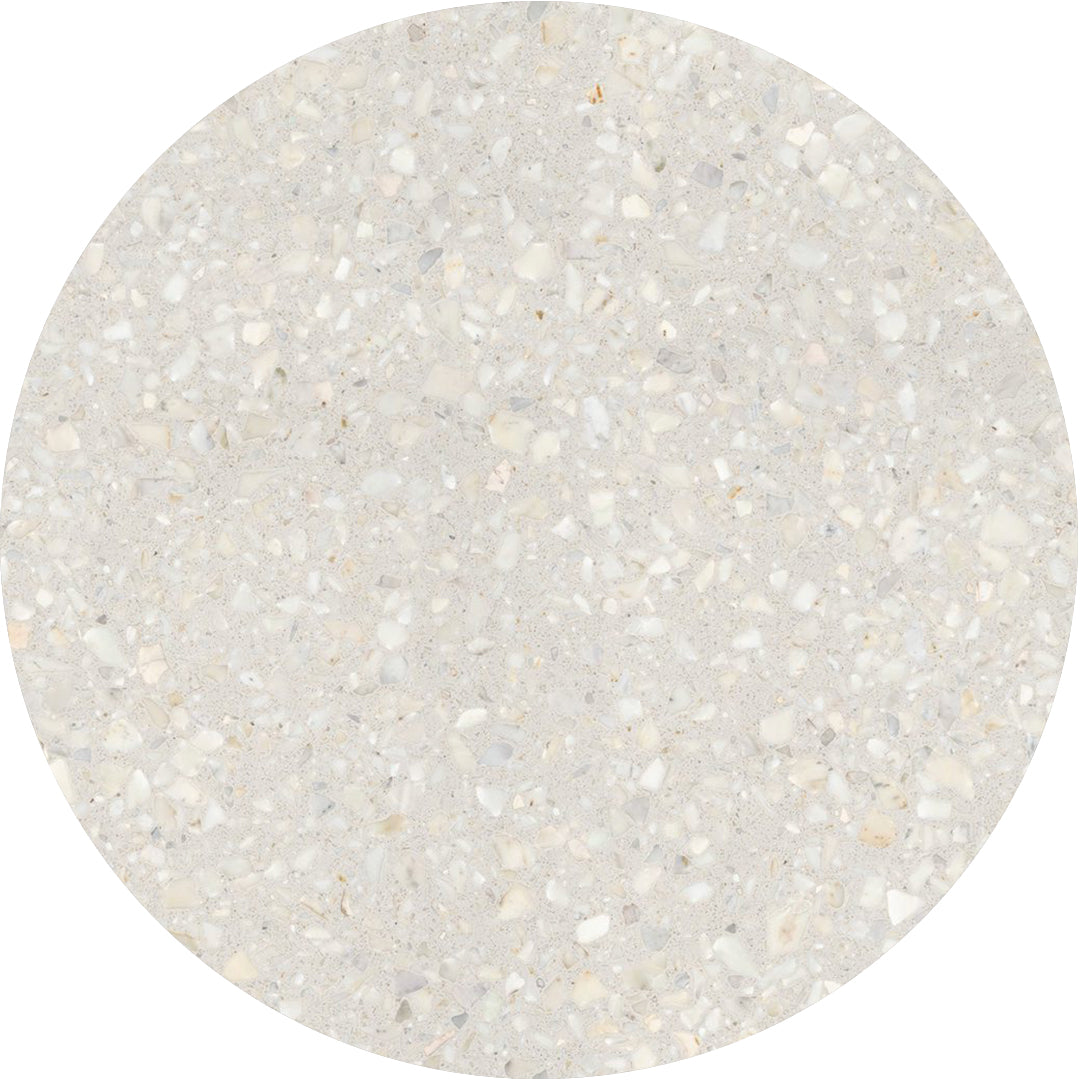 Bronze Aluminium / Neolith® Terrazzo light taupe / Ø 120 cm