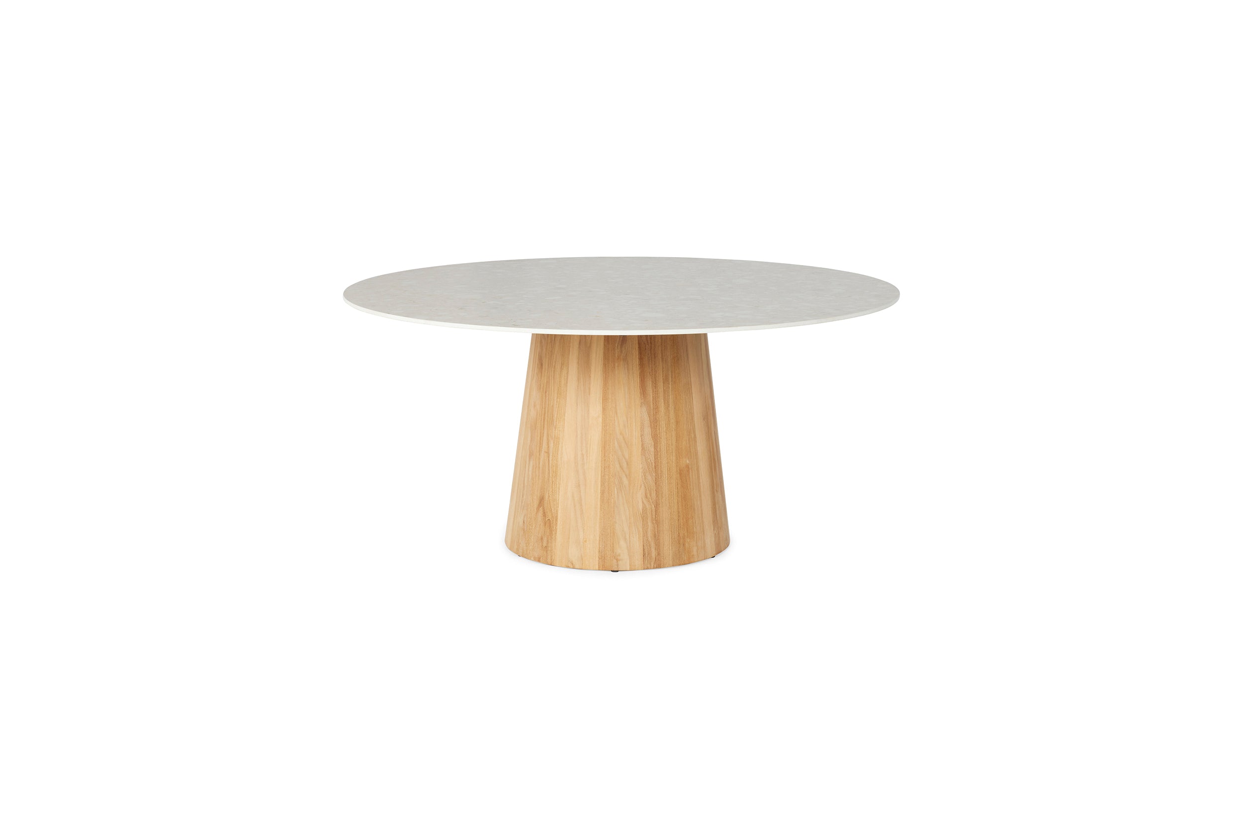Teak / Neolith® Terrazzo light taupe / Ø 90cm