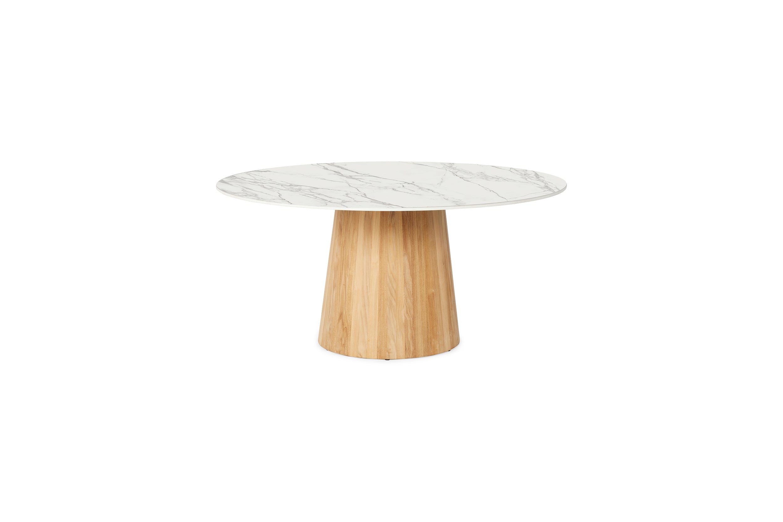 Teak / Neolith® marble white / Ø 90cm