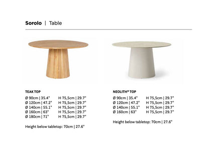 SUNS tuinmeubelen Suns | Sorolo | Ronde Diner Tafel |