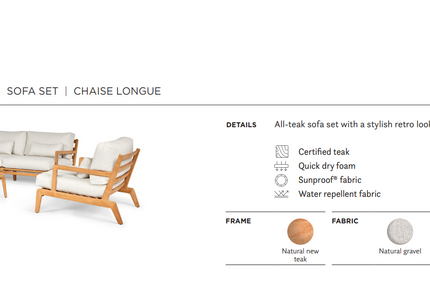 SUNS tuinmeubelen Suns | Termoli | Single Chaise Longue |  Zonder armen