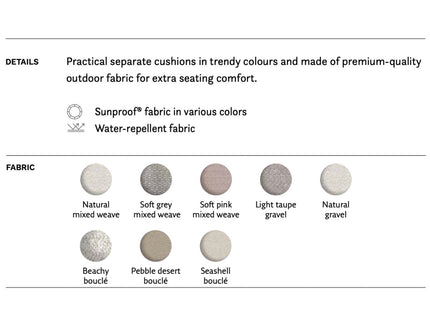 SUNS tuinmeubelen Suns | Viëste | Losse tuinbank zitting