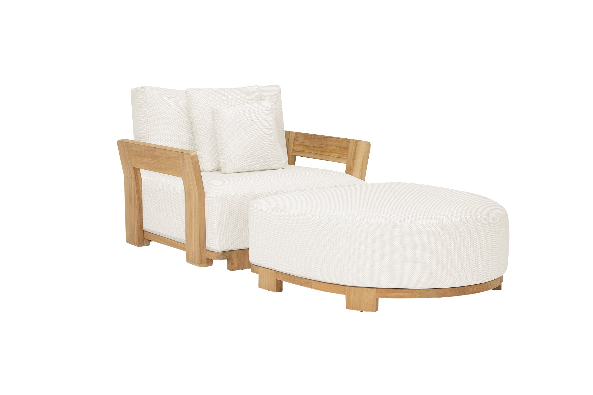Teak | Light Sand Gravel / Met Hocker