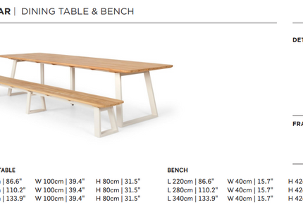 SUNS tuinmeubelen Tomar tuinbank | 3 maten | Camel Sand Frame