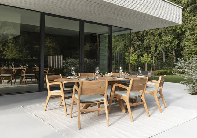 Wolfwood tuinmeubelen Durban 280 met 6 Norden tuinstoelen