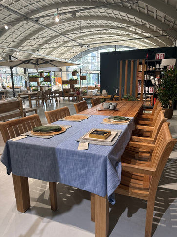 Wolfwood tuinmeubelen James 350 x 100cm met 8 comfort stoelen