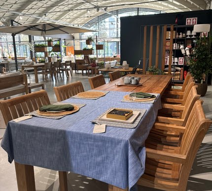 Wolfwood tuinmeubelen James tuinset 350 x 100 cm met 8 Comfort stoelen