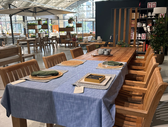 Wolfwood tuinmeubelen James tuinset 350 x 100 cm met 8 Comfort stoelen