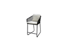 Frame in aluminium zwart met zwarte touw en kussens in wol wit