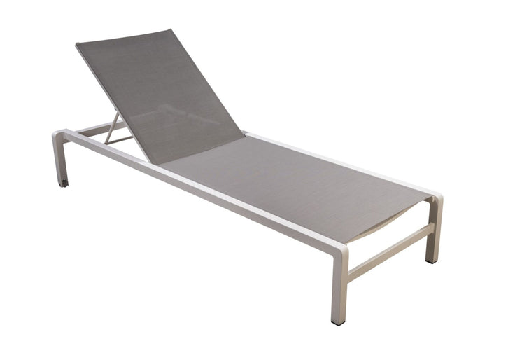 YOI Hokan stackable lounger alu white/light grey textilene