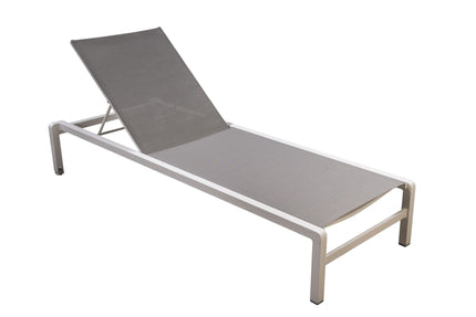 YOI Hokan stackable lounger alu white/light grey textilene