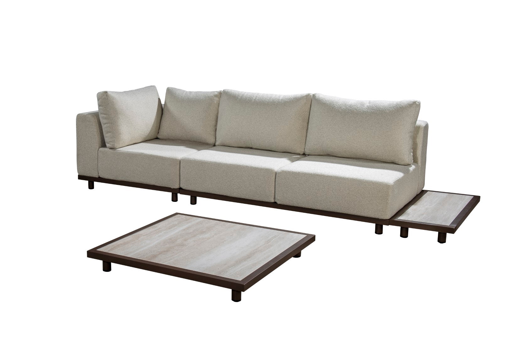 Bronze | Wool White / Met Salon Tafel & Met Side Table / Links