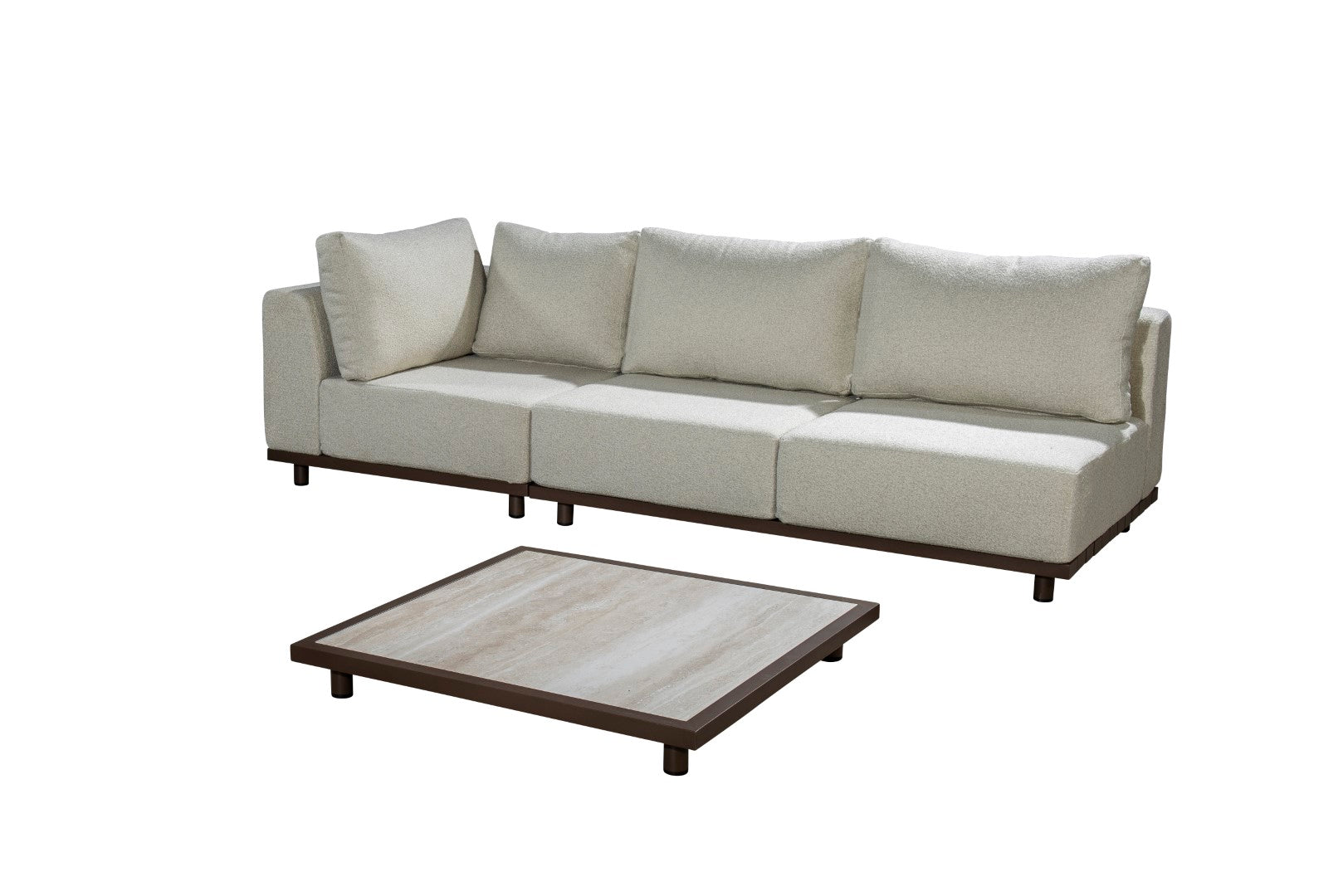 Bronze | Wool White / Met Salon Tafel & Zonder Side Table / Rechts