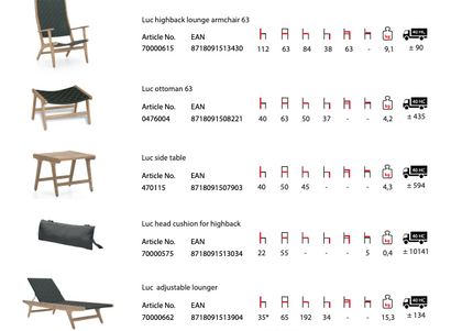 Apple Bee tuinmeubelen Apple Bee | Luc | Hoge Rug Loungestoel |