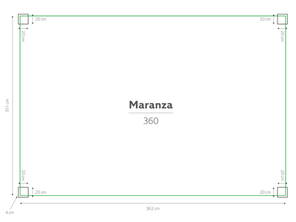 Maranza | Terrasoverkapping | Mat Royal Grey | 360x350x230