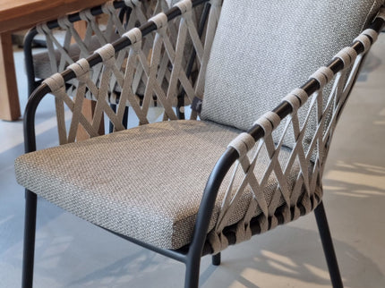 Nappa tuinstoel | Cross Weaving | mat grijs - light antracite