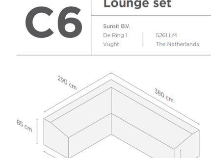Suns |  Beschermhoes voor loungeset | Grijs | C6