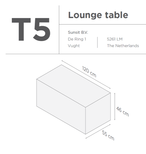 Suns | Beschermhoes voor Loungetafel | T4-T5-T6