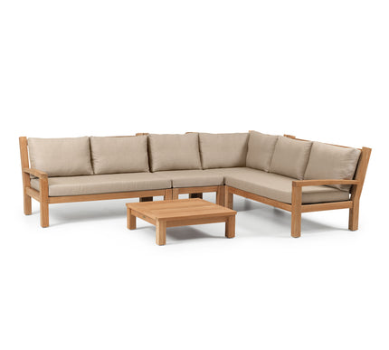 Garden Teak tuinmeubelen St. Tropez Loungeset | Hoekopstelling | Groot