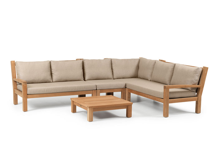 Garden Teak tuinmeubelen St. Tropez Loungeset | Hoekopstelling | Groot