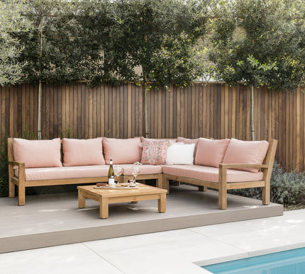Garden Teak tuinmeubelen St. Tropez Loungeset | Hoekopstelling | Groot