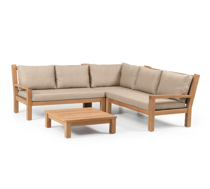 Garden Teak tuinmeubelen St. Tropez Loungeset | Hoekopstelling Klein
