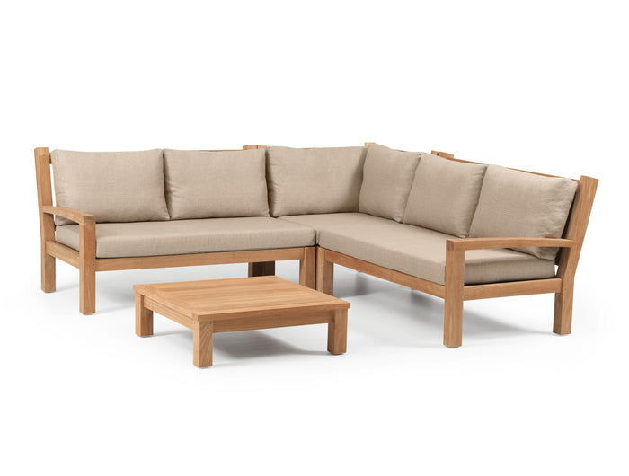 Garden Teak tuinmeubelen St. Tropez Loungeset | Hoekopstelling Klein