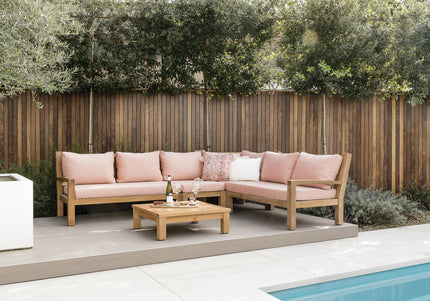 Garden Teak tuinmeubelen St. Tropez Loungeset | Hoekopstelling Klein
