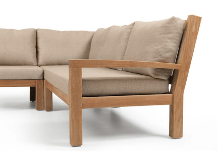Garden Teak tuinmeubelen St. Tropez Loungeset | Hoekopstelling Klein