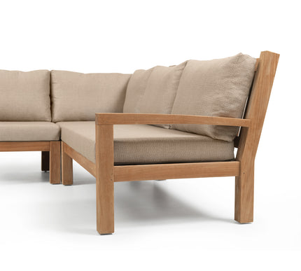 Garden Teak tuinmeubelen St. Tropez Loungeset | Hoekopstelling Klein