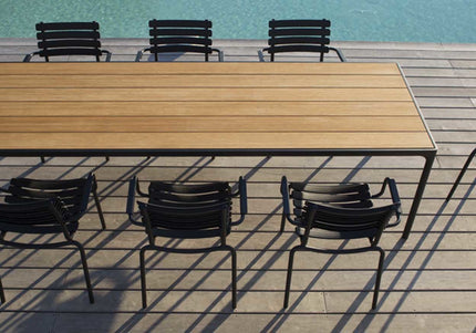 HOUE tuinmeubelen Four tuintafel | 160 x 90 | GRIJS frame & bamboo blad (NIEUW IN DOOS)
