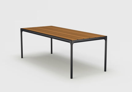 HOUE tuinmeubelen Four tuintafel | 160 x 90 | GRIJS frame & bamboo blad (NIEUW IN DOOS)