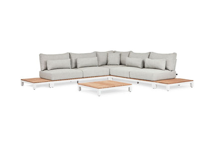 SUNS tuinmeubelen Evora Loungeset | Mat Wit  | Kleine hoekopstelling | opstelling 1