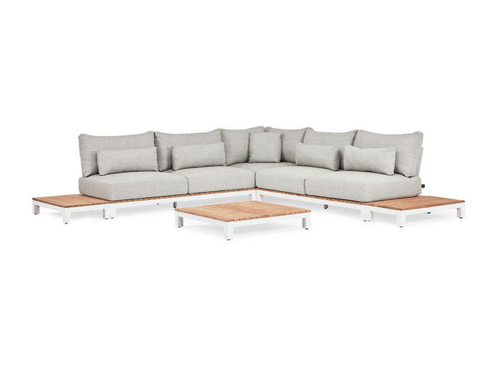 SUNS tuinmeubelen Evora Loungeset | Mat Wit  | Kleine hoekopstelling | opstelling 1