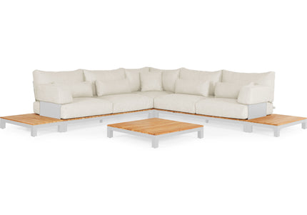 SUNS tuinmeubelen Evora Loungeset | Mat Wit  | Kleine hoekopstelling | opstelling 1