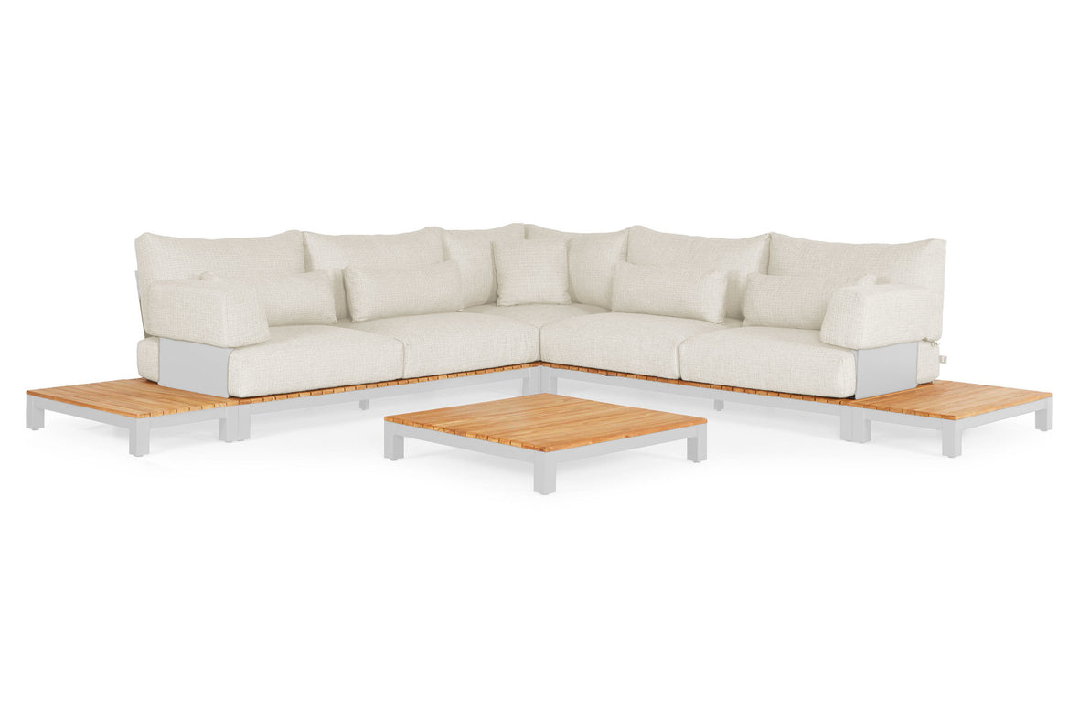 SUNS tuinmeubelen Evora Loungeset | Mat Wit  | Kleine hoekopstelling | opstelling 1