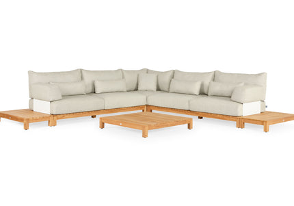 SUNS tuinmeubelen Loungeset Portofino | Kleine Hoekopstelling | Mat wit rugplaat