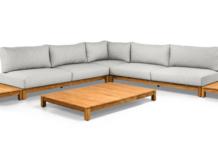 SUNS tuinmeubelen Loungeset Portofino | Kleine Hoekopstelling | Mat wit rugplaat