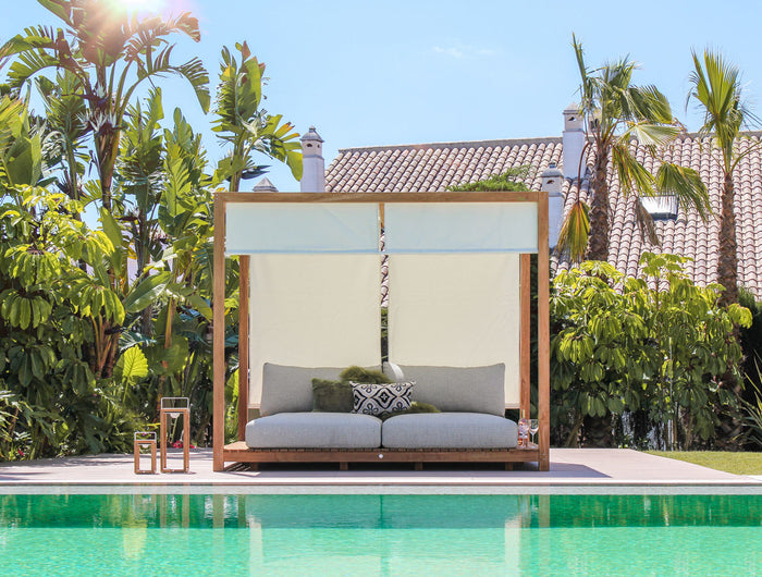 SUNS tuinmeubelen Portofino Daybed met Sunroof | Camel Sand Frame
