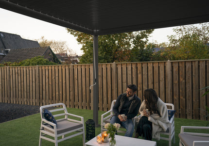 SUNS tuinmeubelen Rota | Terrasoverkapping | Mat Grijs | 300x600x250cm