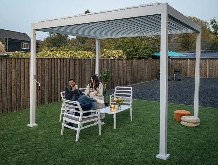 SUNS tuinmeubelen Rota | Terrasoverkapping | Mat Wit | 300x300x250cm