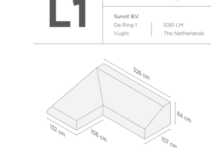 SUNS tuinmeubelen Suns | Beschermhoes voor 2-zits incl. chaise longue | Grijs | L1 -L5