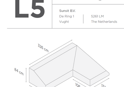 SUNS tuinmeubelen Suns | Beschermhoes voor 2-zits incl. chaise longue | Grijs | L1 -L5