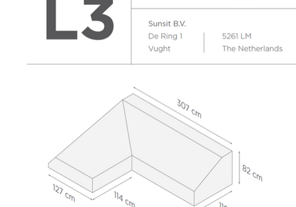 SUNS tuinmeubelen Suns | Beschermhoes voor 2-zits incl. chaise longue | Grijs | L3-L7